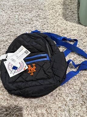 Genuine MLB merch NYM New York Mets mini back pack. Quilted new with tags.
